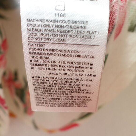 Old Navy Tank Top White Crop Flowy Ruffle Strap Floral Tropical Beach Women's XS - Picture 6 of 7